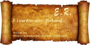 Eisenberger Roland névjegykártya
